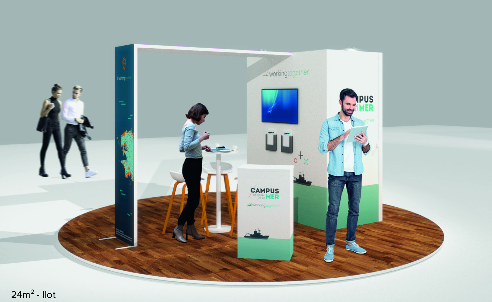 Campus mondial de la mer stand réutilisable